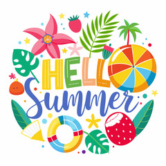 summer tshirt eps vector design