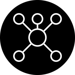 Mind Map Vector Line White Circle Black