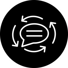 Feedback Loop Vector Line White Circle Black