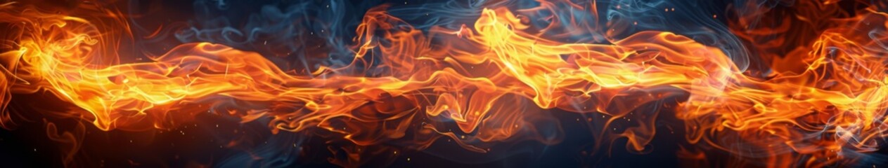 Fototapeta premium Blazing Ambitions: A Fiery Mosaic Banner Background with Abstract Illuminations, Symbolizing the Power of Aspiration and Transformation