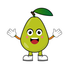 Guava character mascot vector illustration. Mascot illustration isolated on white background