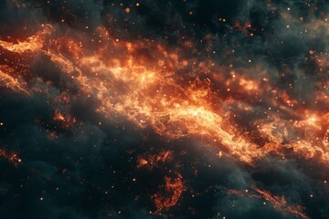 Fototapeta premium Blazing Ambitions: A Fiery Mosaic Banner Background with Abstract Illuminations, Symbolizing the Power of Aspiration and Transformation