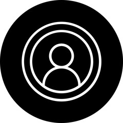 User Vector Line White Circle Black