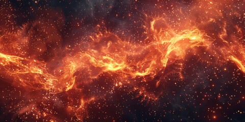 Fototapeta premium Blazing Ambitions: A Fiery Mosaic Banner Background with Abstract Illuminations, Symbolizing the Power of Aspiration and Transformation