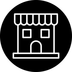 Fototapeta premium Thrift Shop Vector Line White Circle Black