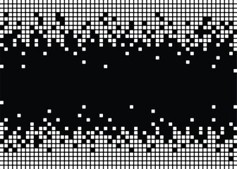 A background texture of digital pixels dripping on a background with copy space