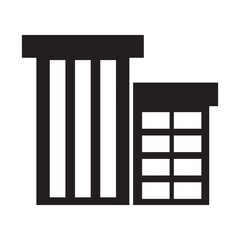 Vector Simple Isolated Building Icon. . isolated on white background Vector illustration. EPS 10/AI