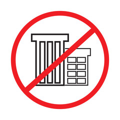 No Building Sign on White Background. Vector illustration. EPS 10/AI