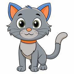 Black cat, cat vector illustration, animal vector art, cat silhouette, pet vector icon, eps, cartoon cat