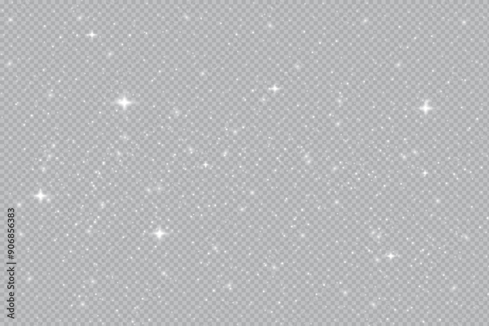 Poster snow and snowflakes on transparent background. winter snowfall effect of falling white snow flakes a