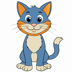 Black cat, cat vector illustration, animal vector art, cat silhouette, pet vector icon, eps, cartoon cat