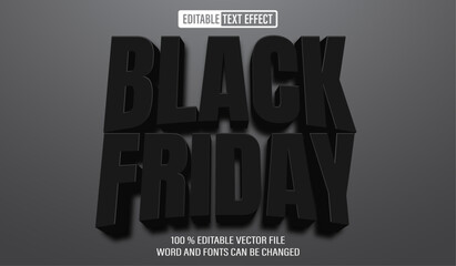 Editable 3d text style effect - Black Friday text effect Template