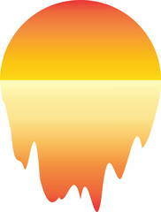 Sun  in retro style. Retro sunset.