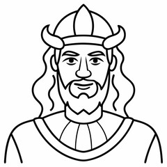  Leif  Erikson Silhouette,   vector,  illustration.
