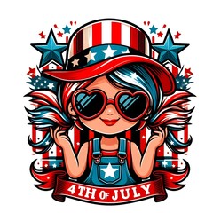 Patriotic Girl Celebrating Independence Day