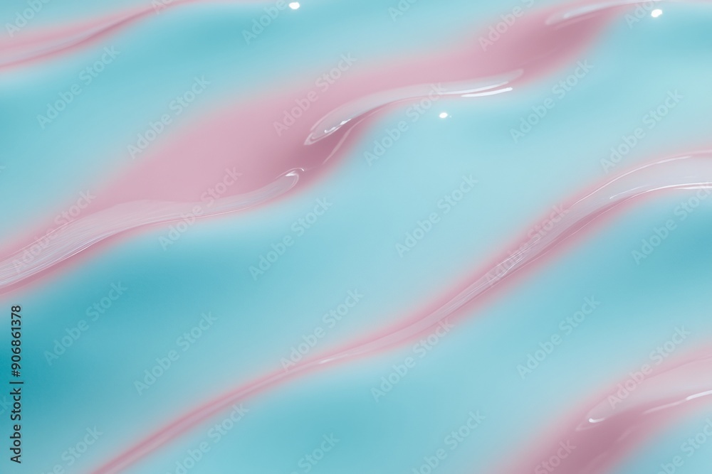 Aufkleber serene pastel ripples on gradient blue background abstract pattern, bright complementary color schem