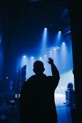Speaker, church camp, music, concert, show, lights, night