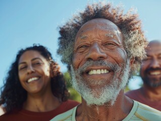 Senior Black Man with Alzheimers Assisted by Caring Hispanic Nurse in a Sunny Garden