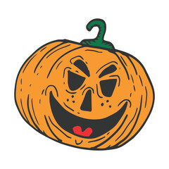 Collection of hand drawn Halloween doodle Symbols