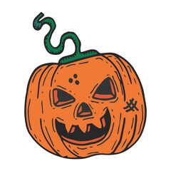 Collection of hand drawn Halloween doodle Symbols