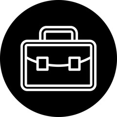 Briefcase Vector Line White Circle Black