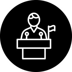 Politician Vector Line White Circle Black