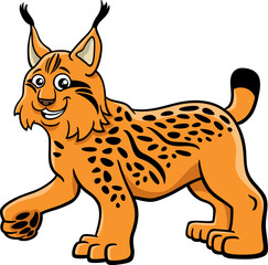 funny cartoon lynx wild animal character