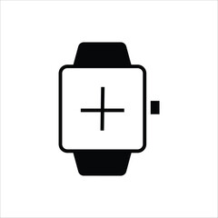 Fitness tracker smart watch and telemedicine concept editable stroke outline icon isolated on white background flat vector illustration. Pixel perfect. 64 x 64.