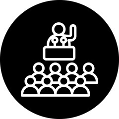 Political Campaign Speech Vector Line White Circle Black