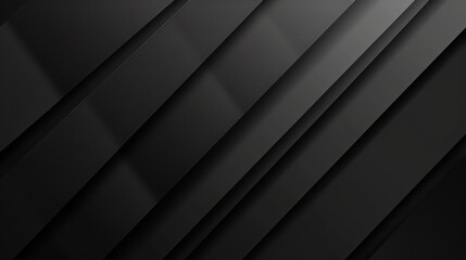 Fototapeta premium Sleek black overlapping layers creating a modern and minimalist abstract background.