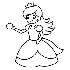 Stylish Princess playing art vector illustration