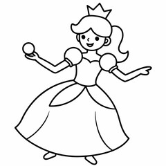 Stylish Princess playing art vector illustration