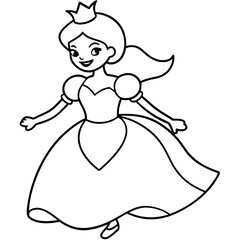 Stylish Princess playing art vector illustration