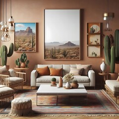 Southwestern Desert Living Room Interior Design