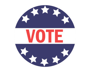 Vote with stars circular poster. Vector illustration