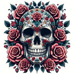 Sugar Skull with Roses
