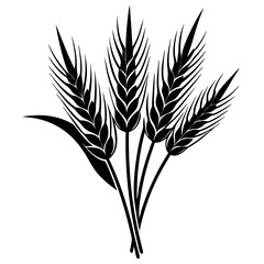Bunch of wheat ears art vector illustration