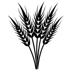 Bunch of wheat ears art vector illustration