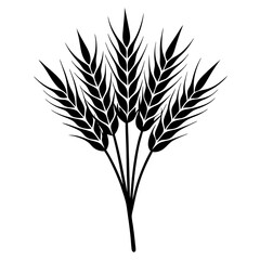 Bunch of wheat ears art vector illustration