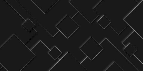 Abstract black rectangle shape geometric line background. abstract seamless modern white and gray color technology concept geometric rectangle vector background neomorphism style poster, banner design