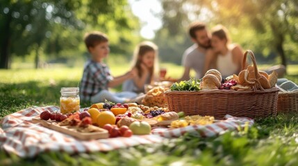 A Rustic Picnic Basket Awaits a Family's Sunny Day Feast