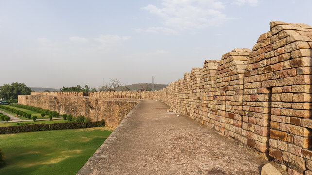 India, Madhya Pradesh, Chanderi, Ruins of Badal Mahal, it Was Built in 15th Century, the Uniquely Carved Monument.