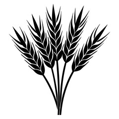 Bunch of wheat ears art vector illustration