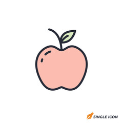 Apple icon vector illustration. Apple symbol isolated on white background.