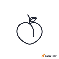 Peach icon vector illustration. Peach symbol isolated on white background