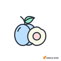 Plum icon vector illustration. Plum symbol isolated on white background