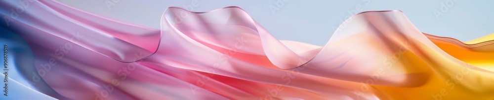 Fototapete vibrant translucent sheets creating futuristic aesthetic - conceptual daytime tech layers close-up
