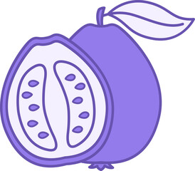Colored Guava Icon. Vector Icon. Natural and Organic Food. Sweet Dessert. Fruit Concept