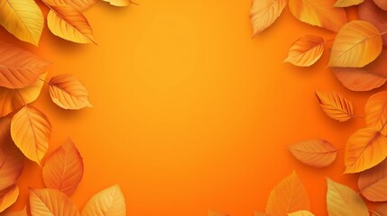 Autumn banner with orange leaves