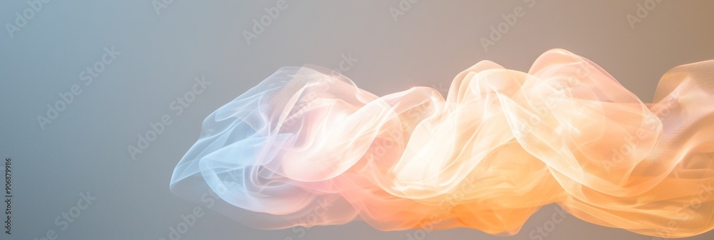Aufkleber Abstract Digital Wave in Motion with Neon Blue and Pink Lines Against a Dark Background - Modern Fluidity and Motion Concept